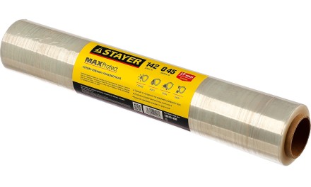 Стрейч-пленка &quot;MAXProtect&quot; упаковочная, ручная, 17мкм, 0,45 х 142 м, STAYER Master 12610-450 купить в Когалыме